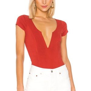 FREE PEOPLE Intimately | Deep V Bodysuit Terracotta